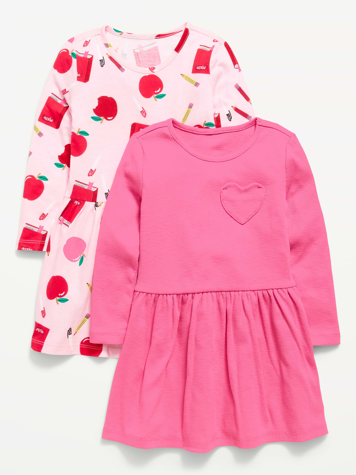 Image number 1 showing, Long-Sleeve Fit and Flare Dress 2-Pack for Toddler Girls