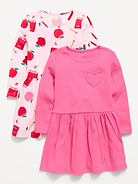 Image number 1 showing, Long-Sleeve Fit and Flare Dress 2-Pack for Toddler Girls