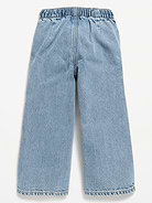 Image number 4 showing, High-Waisted Baggy Wide-Leg Pull-On Jeans for Toddler Girls