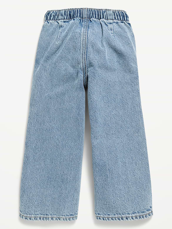High-Waisted Baggy Wide-Leg Pull-On Jeans for Toddler Girls