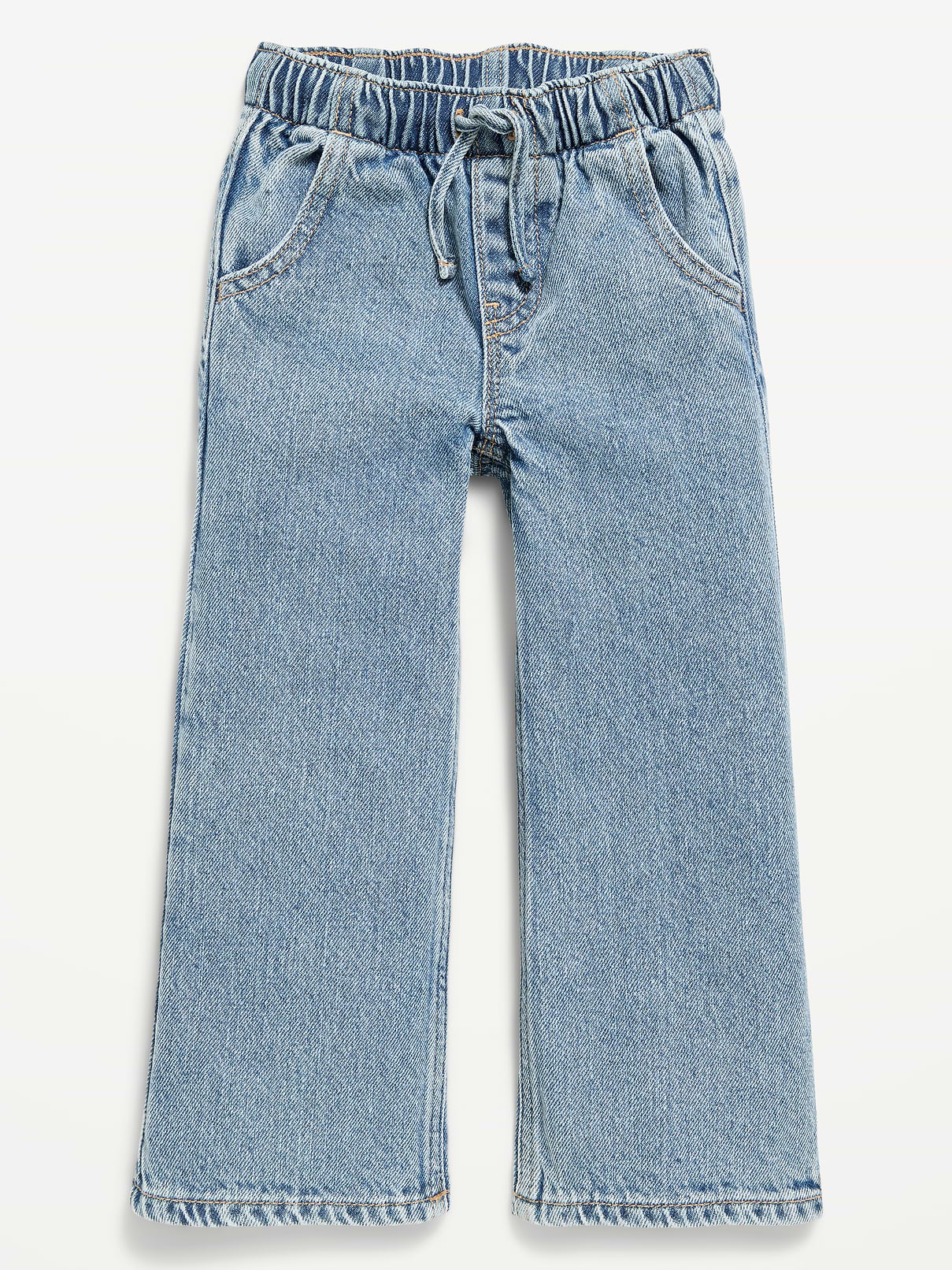 Image number 3 showing, High-Waisted Baggy Wide-Leg Pull-On Jeans for Toddler Girls