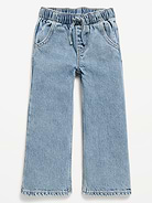 Image number 3 showing, High-Waisted Baggy Wide-Leg Pull-On Jeans for Toddler Girls
