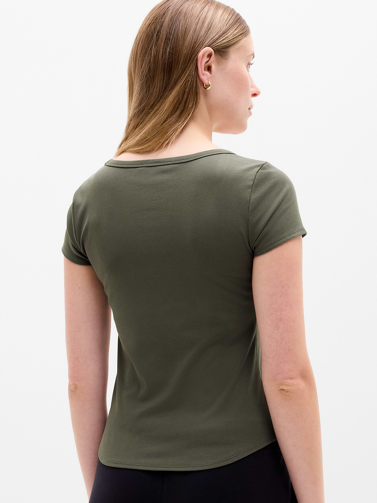 Image number 3 showing, Signature Rib Scoop Tee