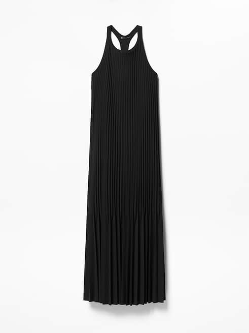 Athleta Women's Featherweight Plissé Dress Black Size M