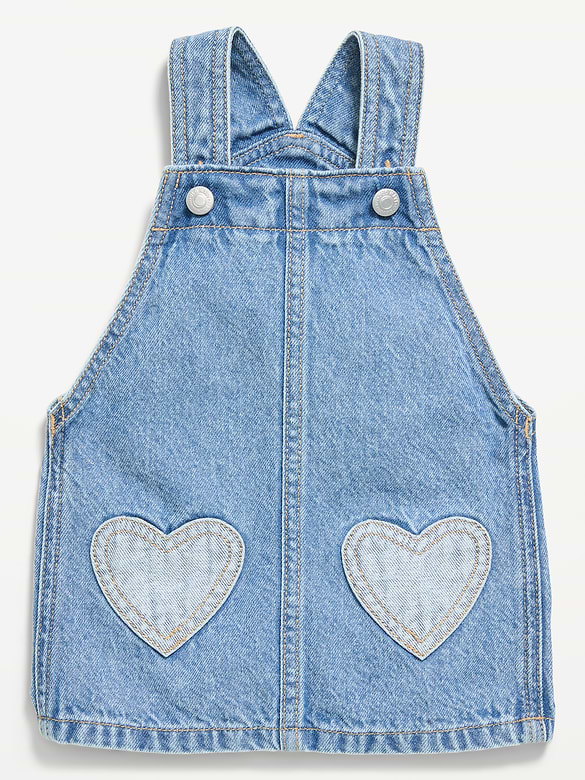Printed Denim Skirtall Dress for Baby