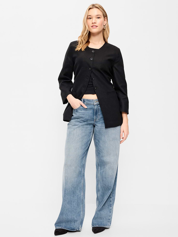 Image number 5 showing, Low-Rise Baggy Wide-Leg Jeans