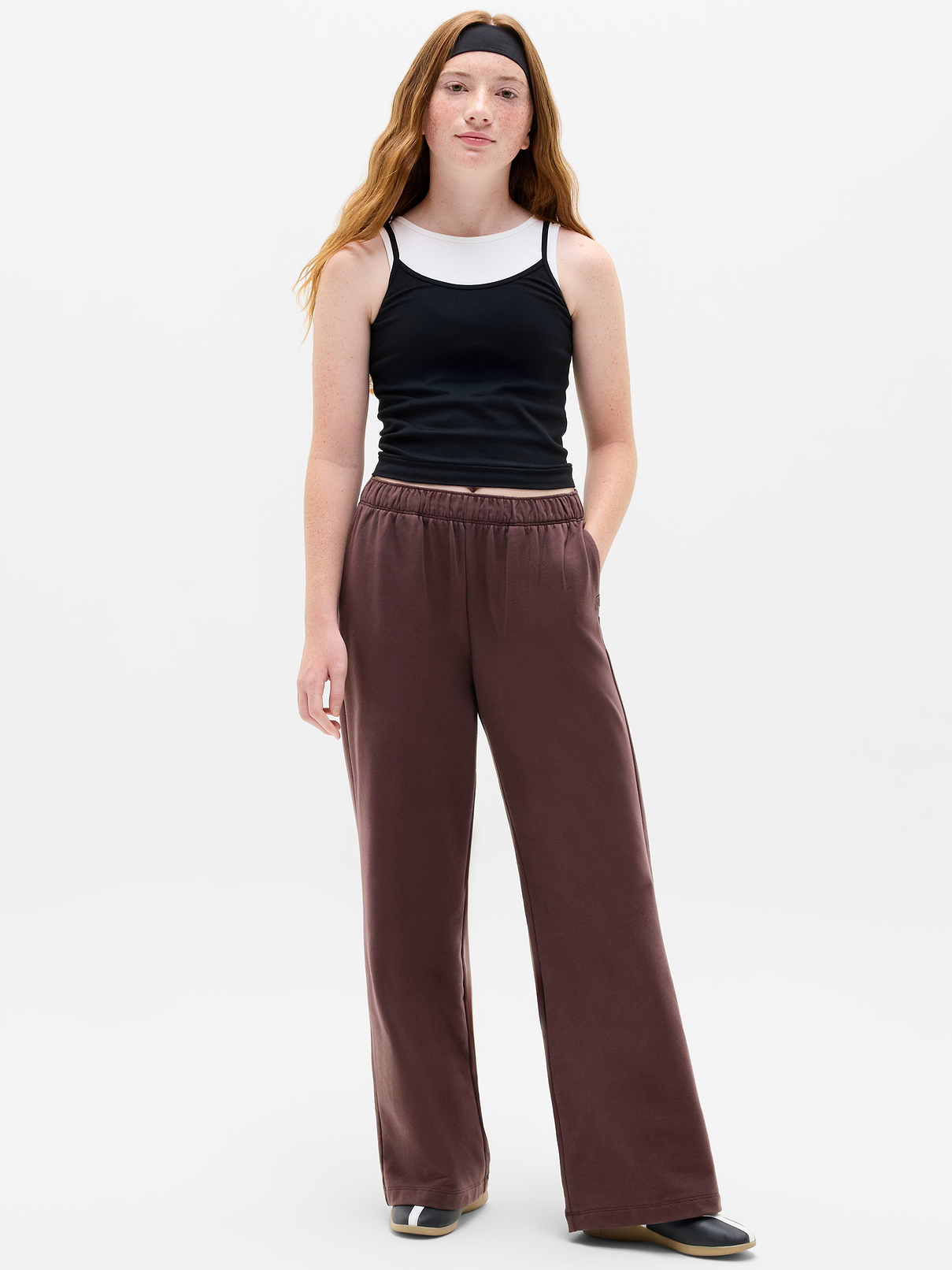 Image number 1 showing, Athleta Girl All Day Wide Leg Terry Pant