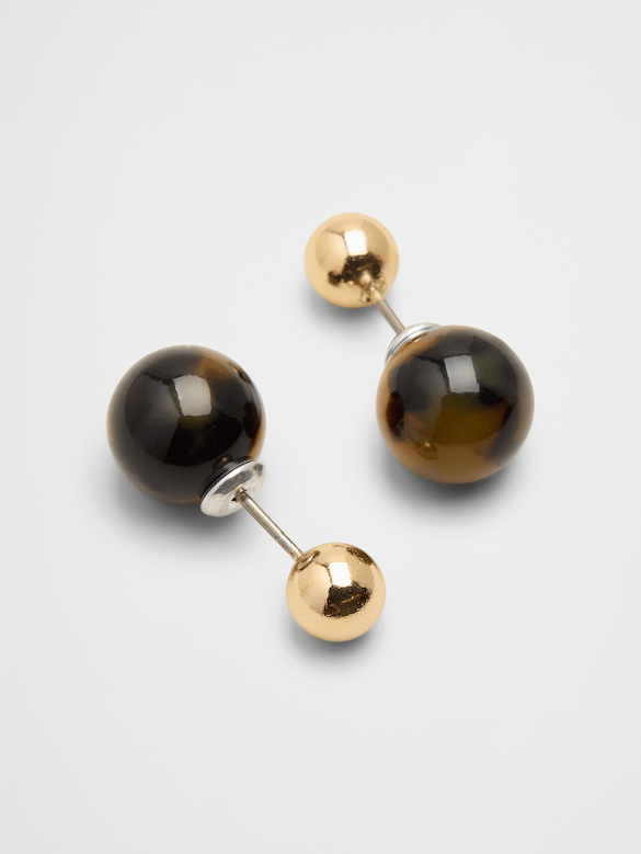 Tort Round Resin Stud Earrings
