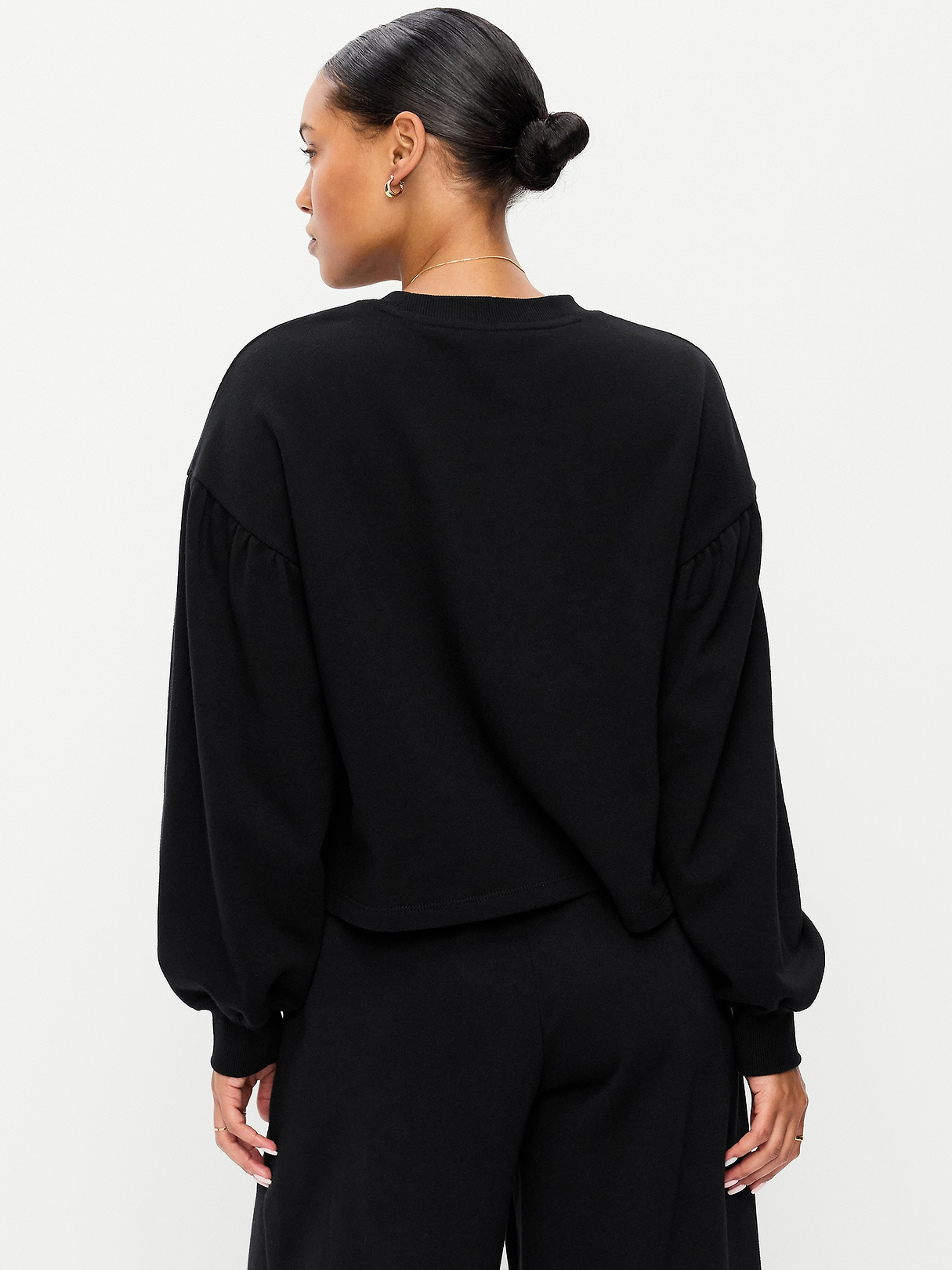 SoComfy Oversized Puff-Sleeve Cropped Sweatshirt | Old Navy