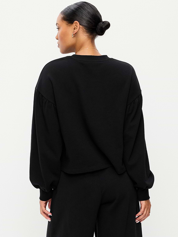SoComfy Oversized Puff-Sleeve Cropped Sweatshirt