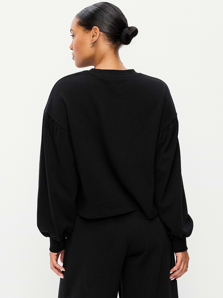 Image number 2 showing, SoComfy Oversized Puff-Sleeve Cropped Sweatshirt