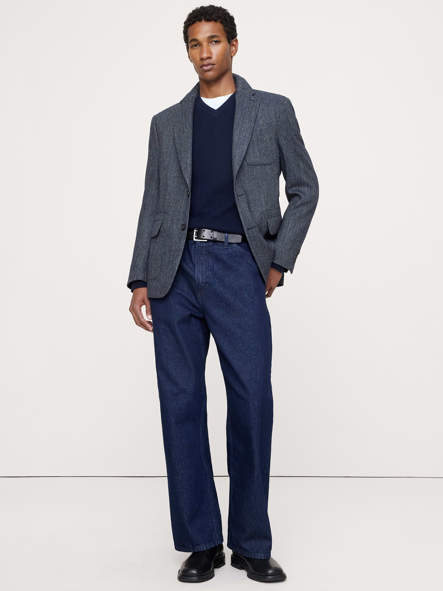 Image number 1 showing, Tailored Slim Italian Herringbone Suit Jacket