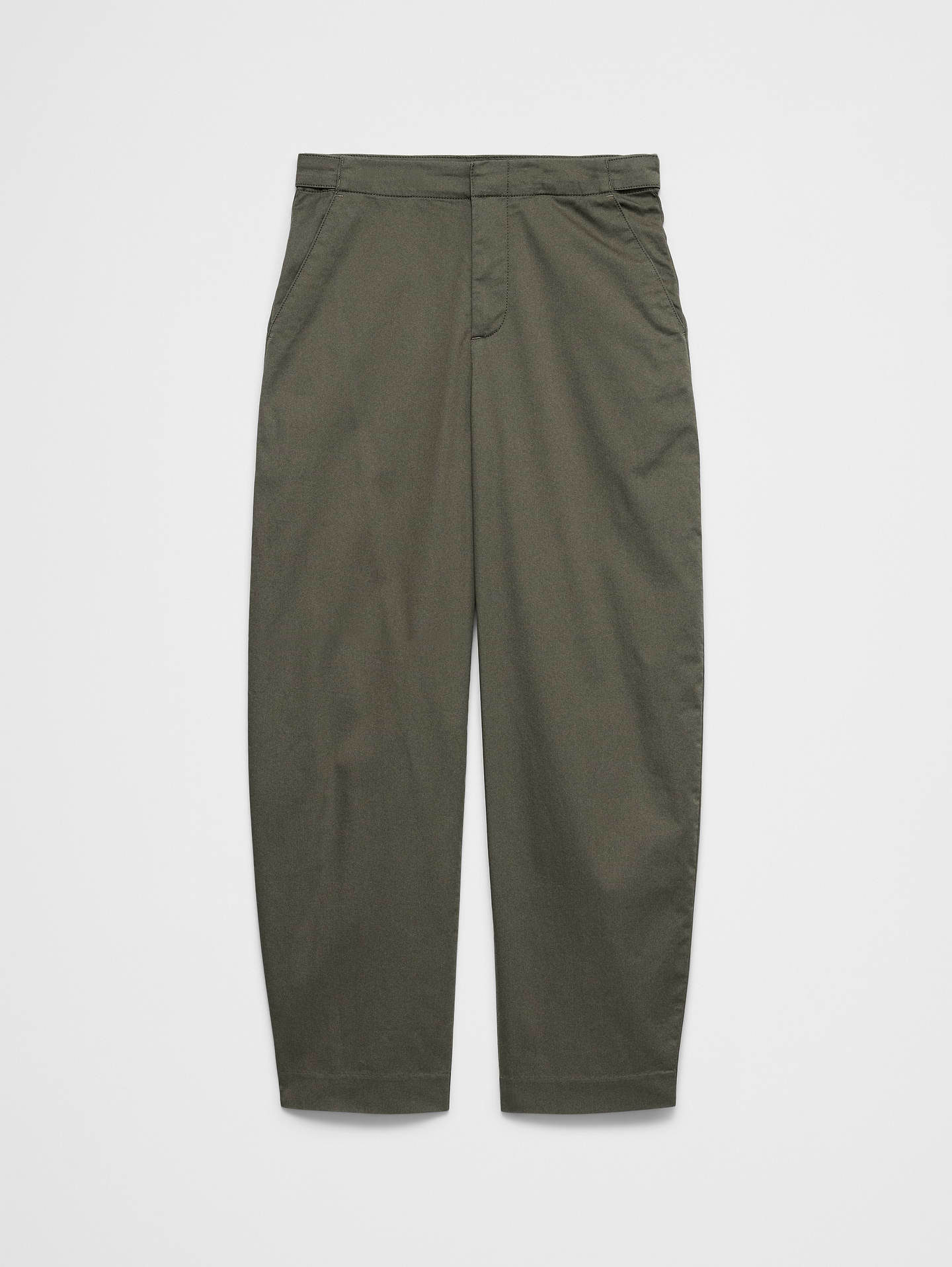Image number 6 showing, Barrel-Leg High-Rise Twill Pleated Utility Pant