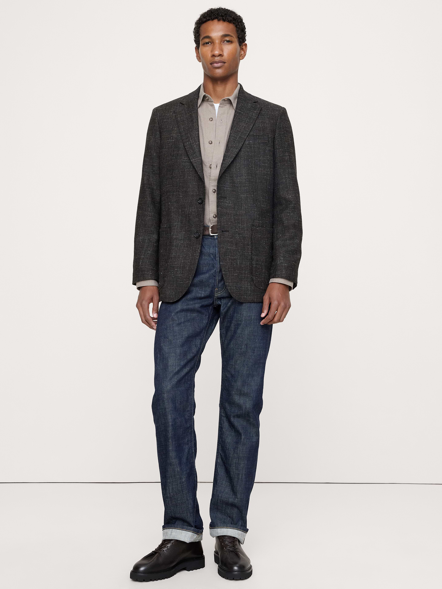 Image number 1 showing, Tailored Slim Italian Tweed Suit Jacket