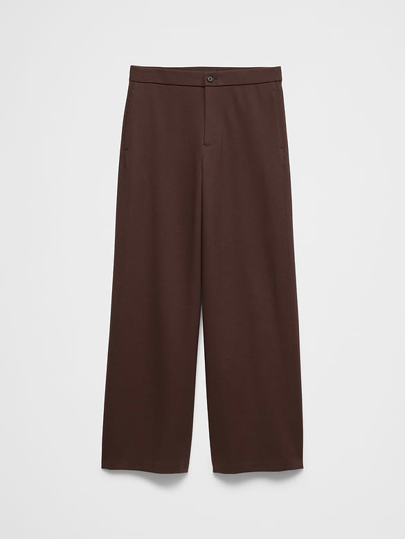 Wide-Leg High-Rise Ponte Pant