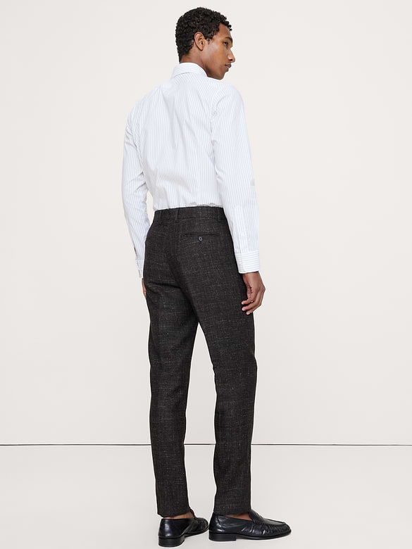 Tailored Slim Italian Tweed Suit Pant