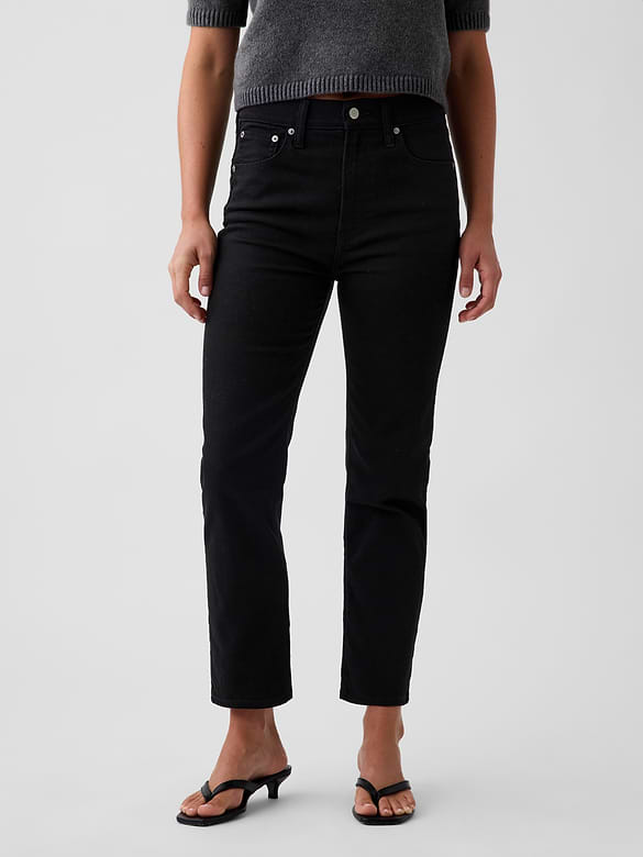 High Rise ’90s Slim Straight Crop Jeans