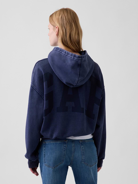 VintageSoft Crop Logo Hoodie
