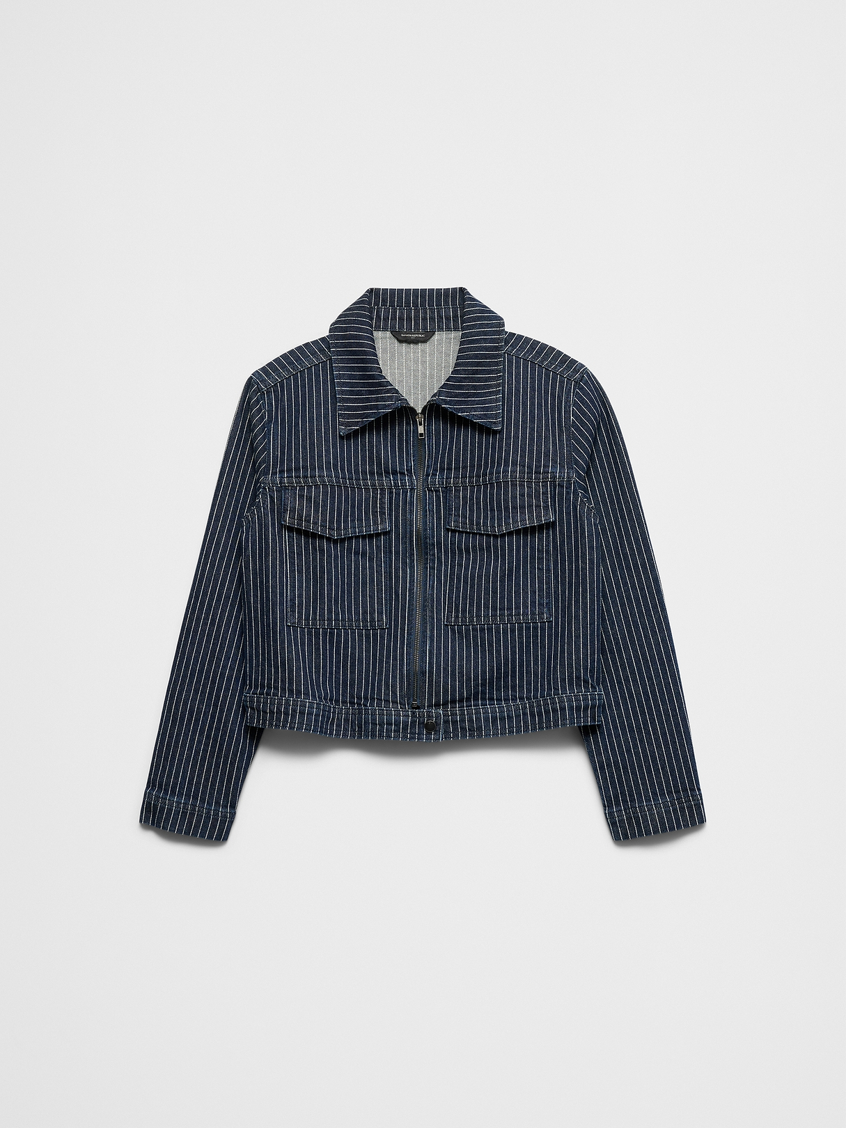 Denim Pinstriped Cropped Jacket | Banana Republic Factory
