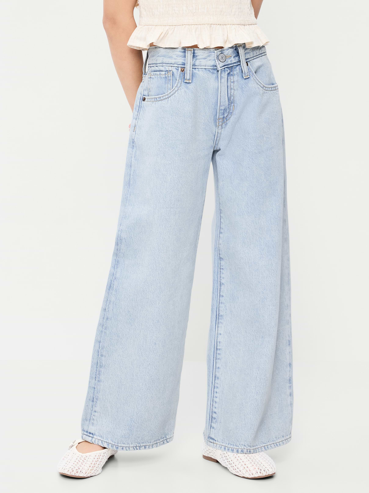 Image number 1 showing, Super Baggy Wide-Leg Jeans for Girls