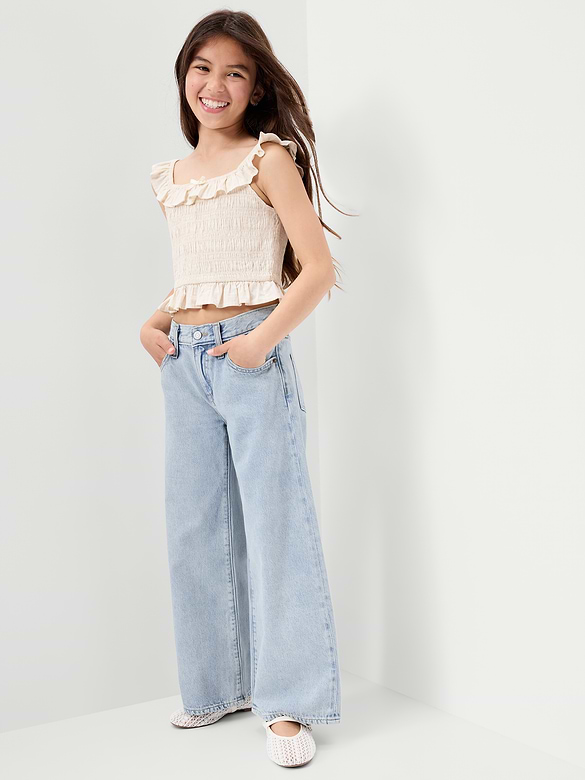 Jean coupe très généreuse à jambe large pour fille