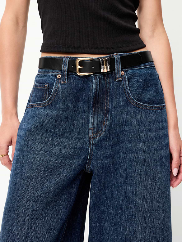 Ceinture fine à triple passant pour femme
