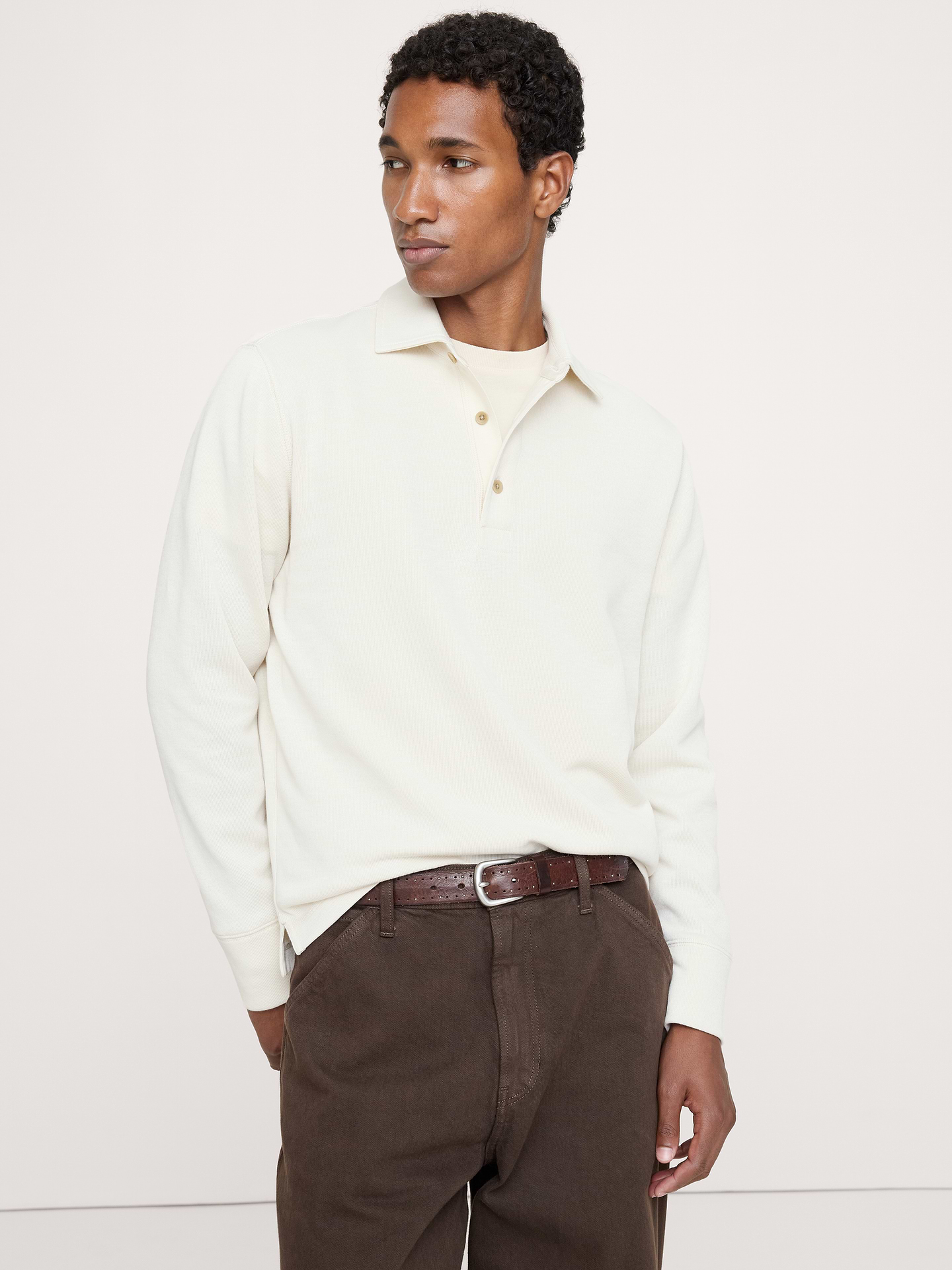 Image number 1 showing, Slub Double-Knit Polo