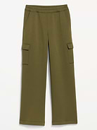 Image number 2 showing, High-Waisted Bounce Fleece Wide-Leg Cargo Sweatpants