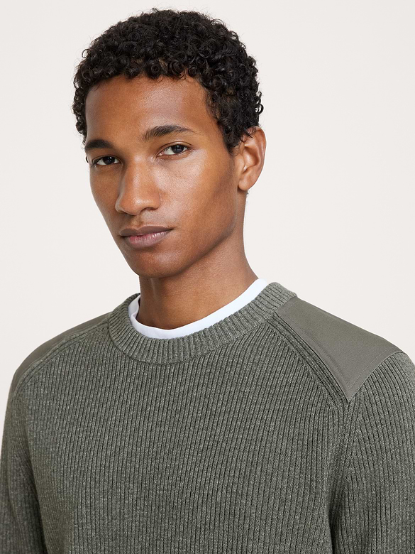 Slim Cotton Utility Sweater