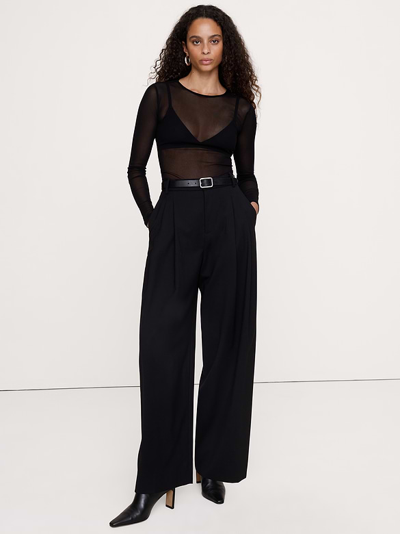 Mesh Crew-Neck Top