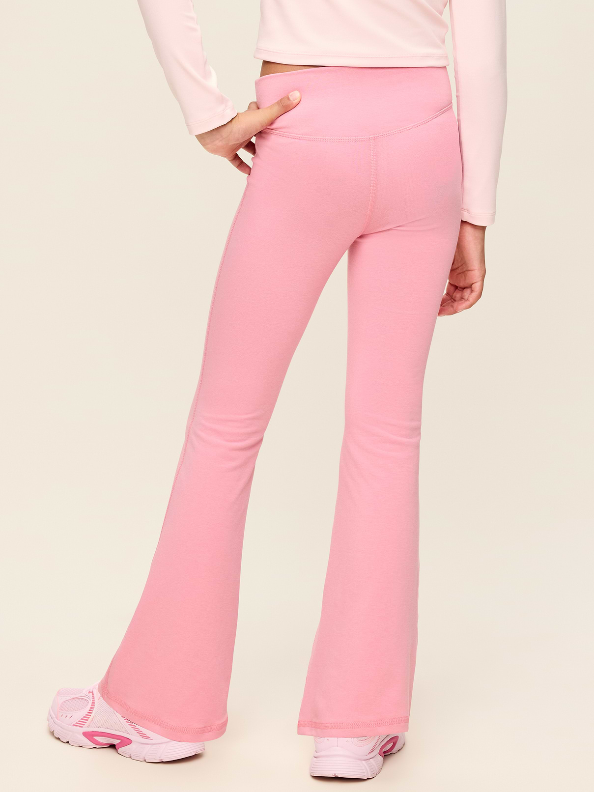 Image number 2 showing, High-Waisted PowerChill Crossover Flared Leggings for Girls