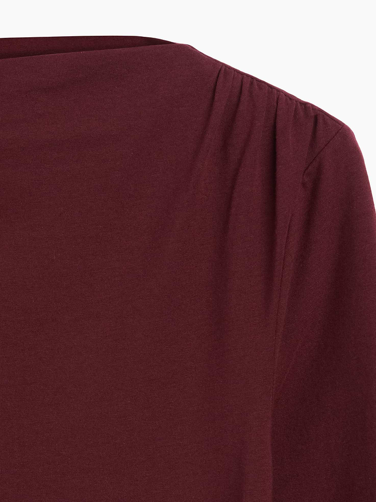 Image number 4 showing, CloseKnit Jersey Funnel-Neck Ruched T-Shirt