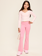 Image number 3 showing, High-Waisted PowerChill Crossover Flared Leggings for Girls