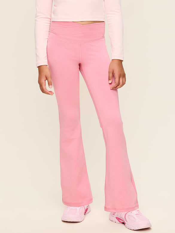 High-Waisted PowerChill Crossover Flared Leggings for Girls
