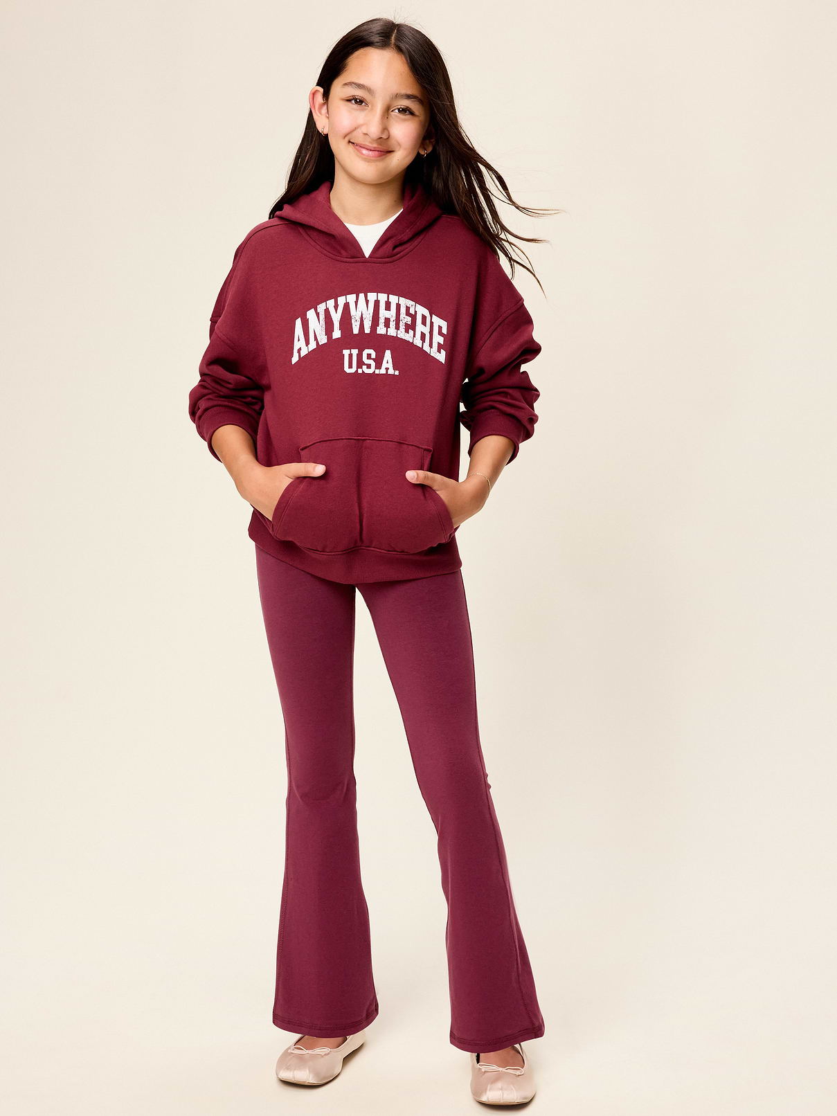 Image number 3 showing, High-Waisted PowerChill Crossover Flared Leggings for Girls
