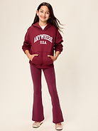 Image number 3 showing, High-Waisted PowerChill Crossover Flared Leggings for Girls