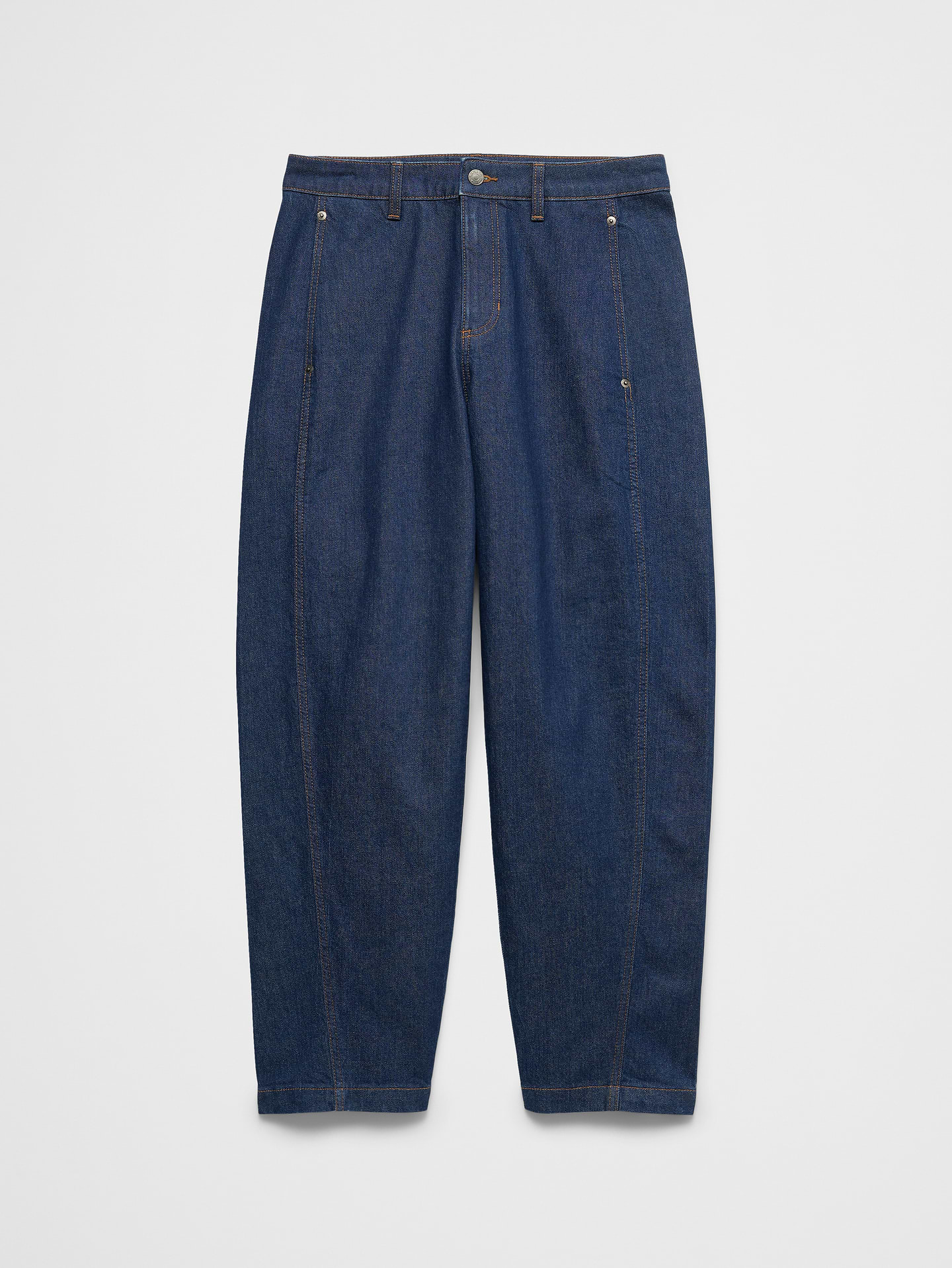 Image number 7 showing, Barrel-Leg Mid-Rise Seamed Jean