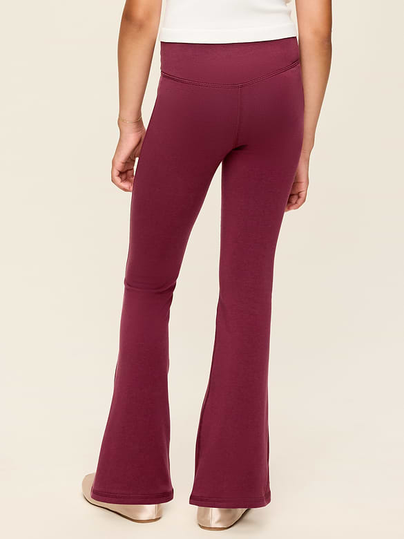 High-Waisted PowerChill Crossover Flared Leggings for Girls