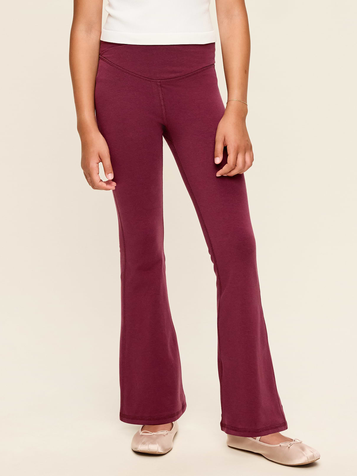 Image number 1 showing, High-Waisted PowerChill Crossover Flared Leggings for Girls