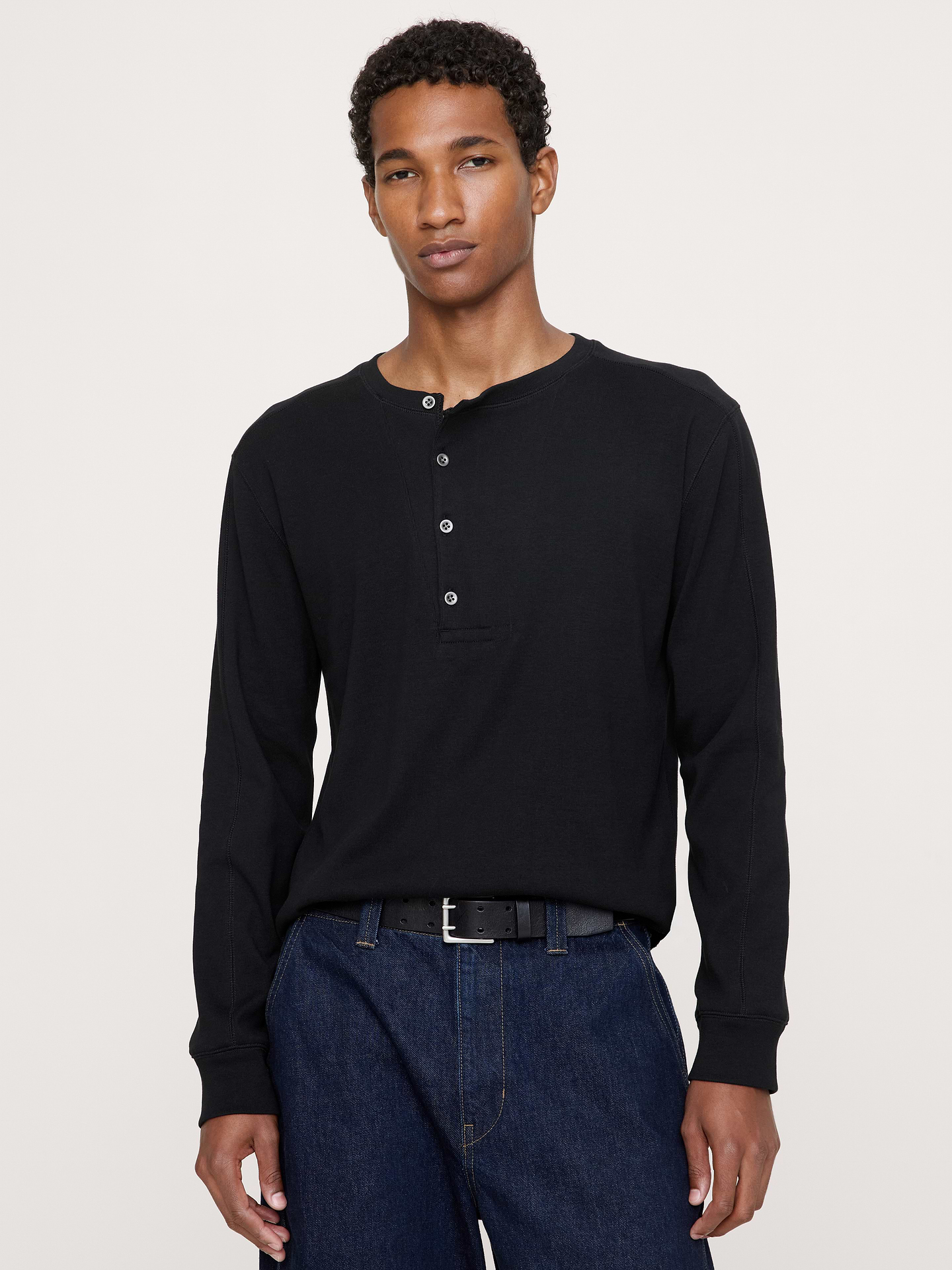 Image number 1 showing, Ribbed Cotton Henley T-Shirt