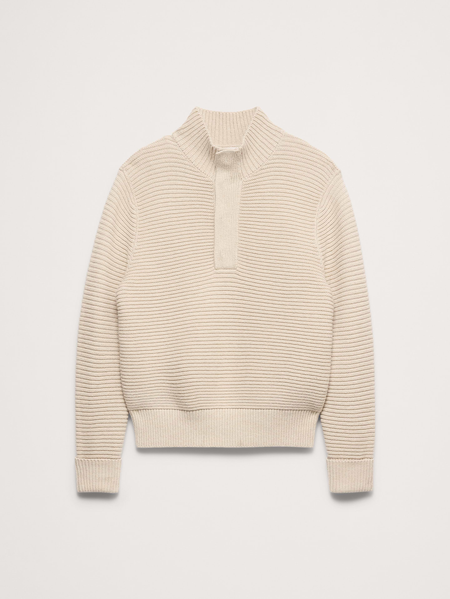 Image 5 of 6, Italian Merino-Blend Mock-Neck Sweater