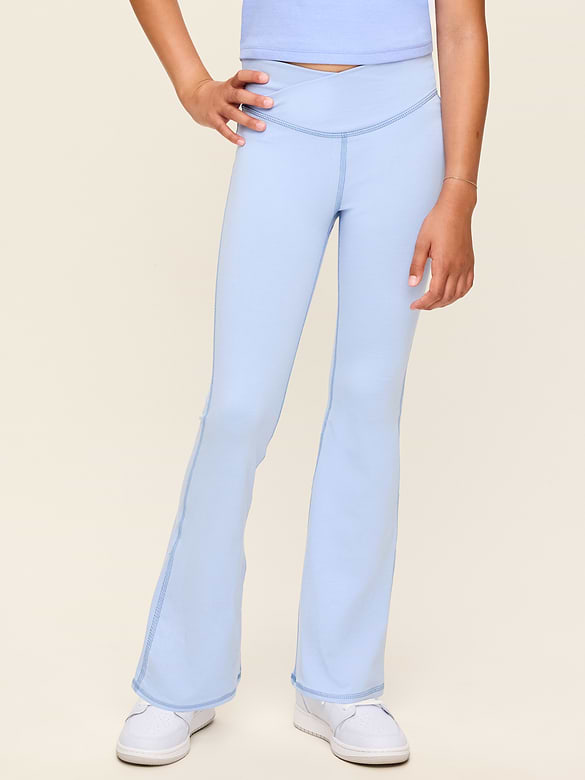 High-Waisted PowerChill Crossover Flared Leggings for Girls