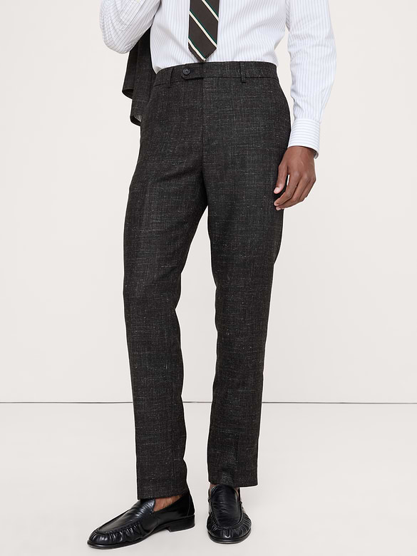 Tailored Slim Italian Tweed Suit Pant