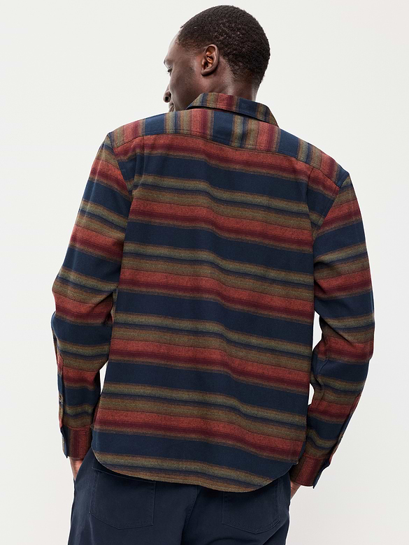 Relaxed Long-Sleeve Flannel Pocket Shirt