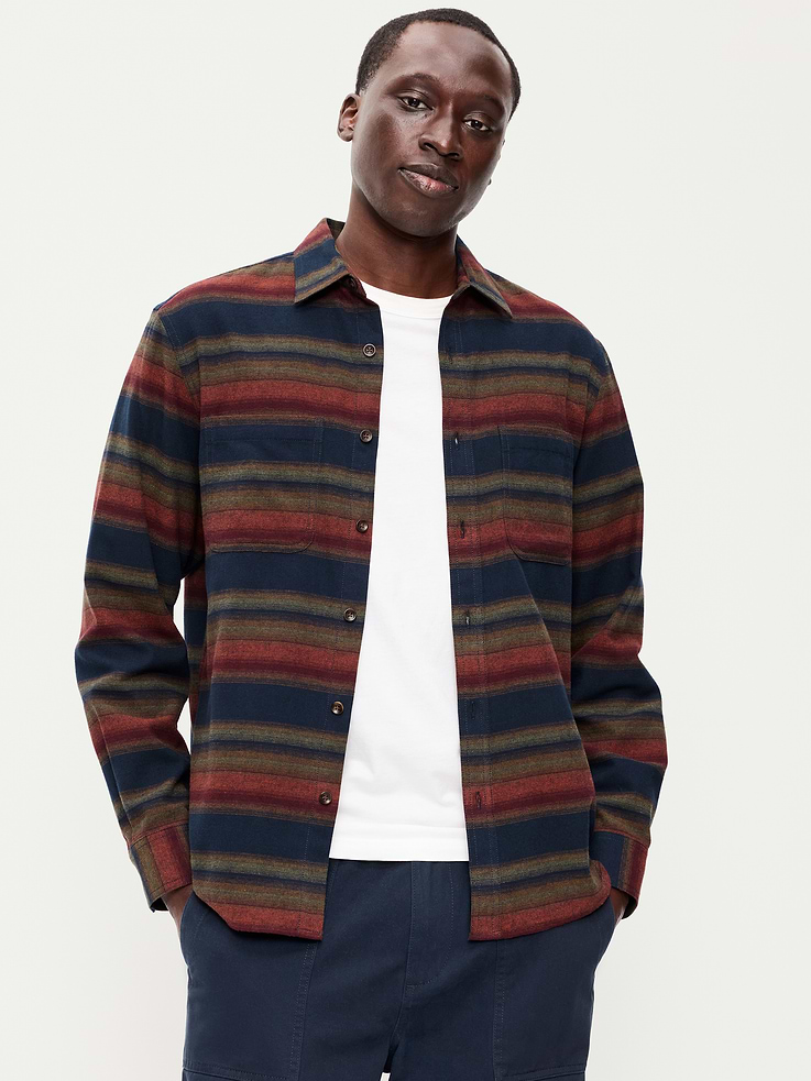 Image number 1 showing, Relaxed Long-Sleeve Flannel Pocket Shirt