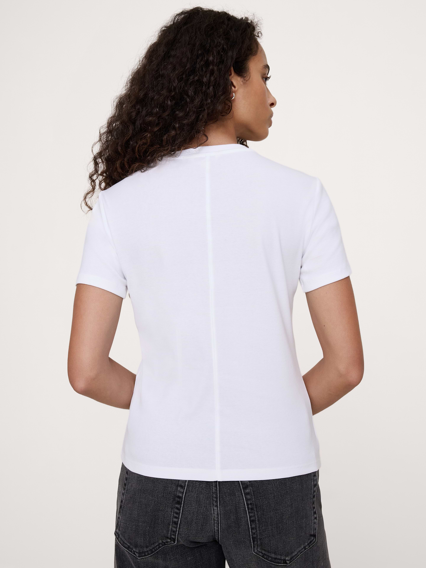 Image number 2 showing, Minimalist Cotton High V-Neck T-Shirt