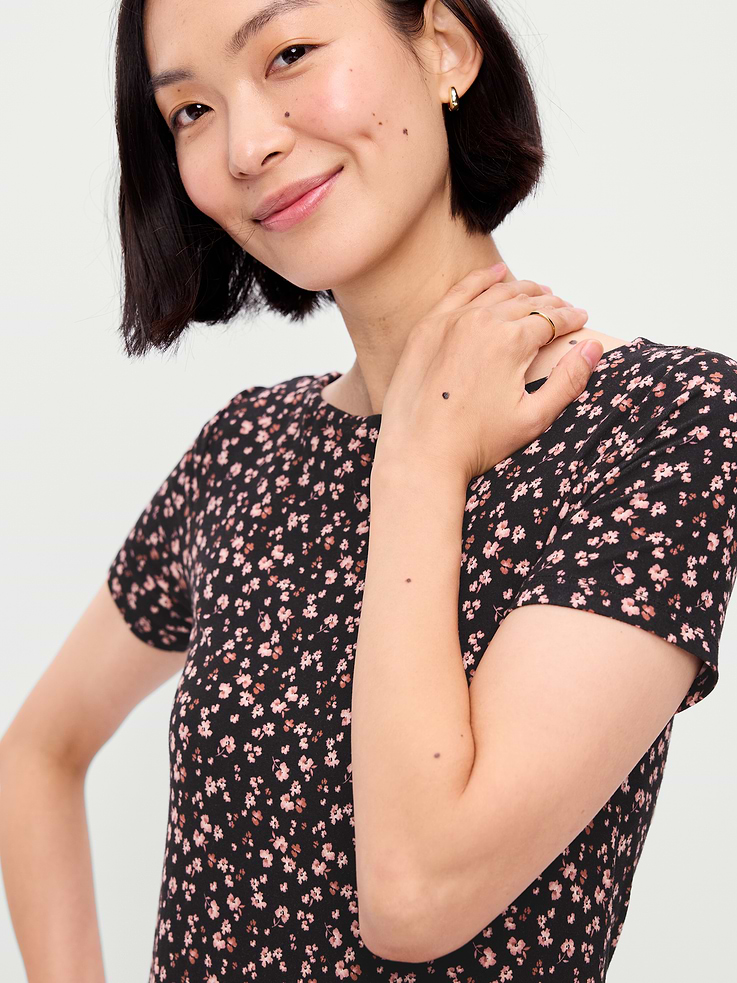 Image number 5 showing, Short-Sleeve Mini Swing Dress