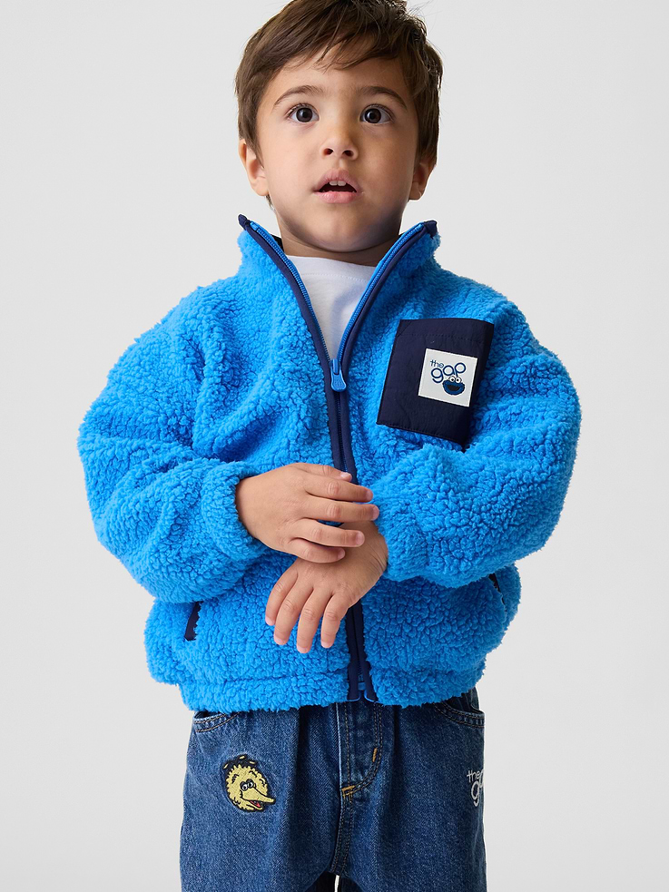 Image number 1 showing, Baby & Toddler Sesame Street Sherpa Zip Jacket