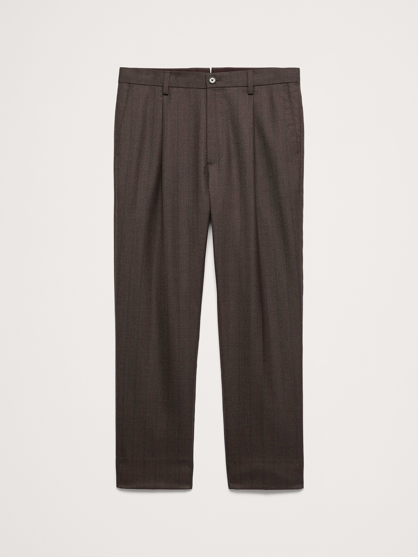L'image numéro 5 présente Pantalon habillé à coupe classique fuselée en sergé