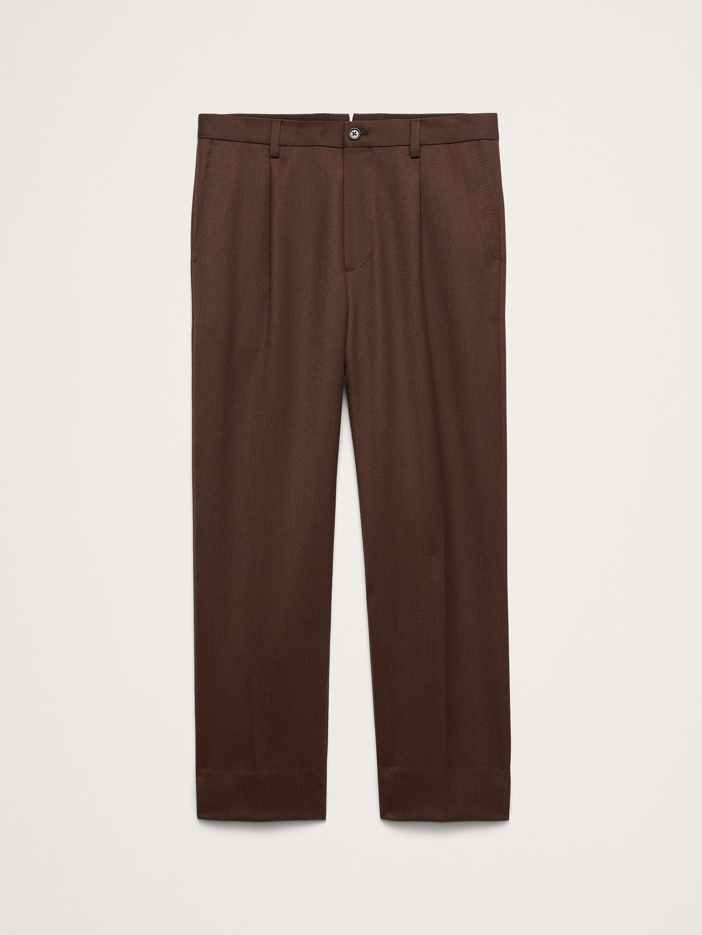 L'image numéro 5 présente Pantalon habillé à coupe classique fuselée en sergé